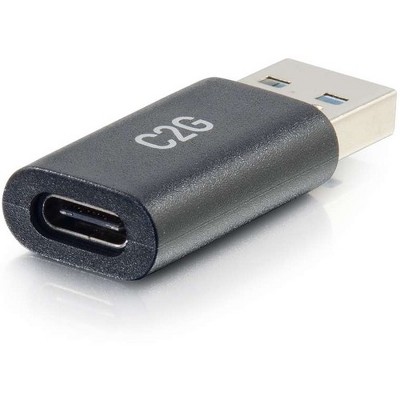 C2G USB C to USB Adapter - SuperSpeed USB Adapter - 5Gbps - F/M - 1 x Type C Female USB - 1 x Type A Male USB - Black