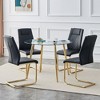 NicBex 5 Piece Dining Table Set with 4 PU Cushions Chairs for 4,Modern Breakfast Table Set for Kitchen/Meeting Room - 2 of 4