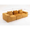Modular 3-Seater Sofa Couch, Freely Combinable Layout Sofa with Ribbed Texture Design, Corduroy Sofa with Foam-Filled Cushion-Cuddlewood - 4 of 4