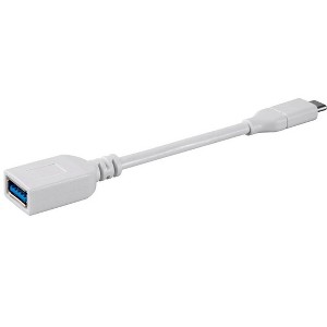 Monoprice USB C to USB A Female 3.1 Gen 1 Extension Cable - 0.5 Feet - White | Fast Charging, 5Gbps, 3A, 30AWG, Type C - Essentials Series - 1 of 4