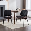 NicBex Set of 2 Mid-Century Upholstered Dining Chairs PU Leather Armless Accent Side Chairs with Metal Legs - 2 of 4