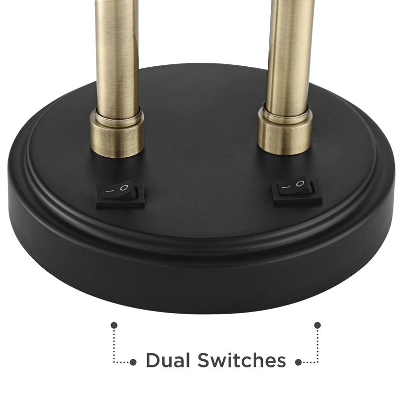 Possini Euro Design Sentry Modern Mid Century Desk Lamp 23" High Black Brass with USB Charging Port LED Adjustable Cone Shade for Bedroom Living Room, 5 of 10
