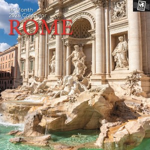 2026 Square Wall Calendar, Rome, 16-Month Passport Collection Theme with 180 Reminder Stickers (12x12 In) - 1 of 4
