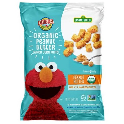 Photo 1 of 6 pxs Earth's Best Organic Sesame Street Peanut Butter Puffs - 2.5oz---epx date10/2022