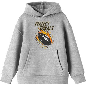"Perfect Spirals" Flaming Football Youth Long Sleeve Hoodie - 1 of 2