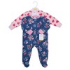Hudson Baby Infant Girls Fleece Sleep and Play, Blue Butterfly Floral - 2 of 4