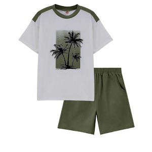 Boys T Shirts Sets Co-ords Sets Shorts Sets Graphic Shirts Drwastring Shorts with Pockets - 1 of 4