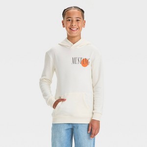 Boys' Mustang Graphic Pullover Hooded Sweatshirt - Off-White - 1 of 4