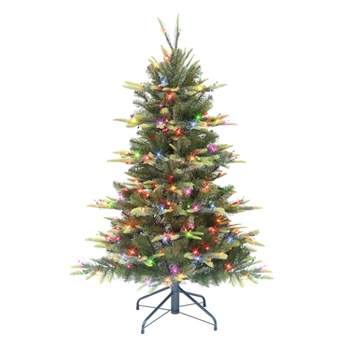 Puleo 4.5' Pre-Lit Aspen Fir Artificial Christmas Tree Multicolor Lights