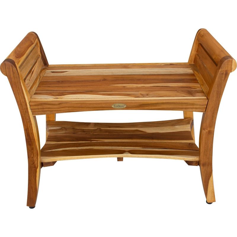 30&#34; Symmetry ED932 Wide Teak Shower Bench with Handles - EcoDecors, 3 of 10