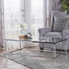 48" Tempered Glass and Acrylic Rectangle Coffee Table with Floating Appearance for Living Room, Lounge, or Apartment - 4 of 4