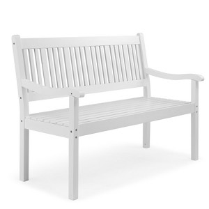 Karl Home | Original Wood Colour Vertical Slat Back Patio  Bench - 1 of 1