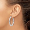 Black Bow Jewelry 3.5mm Round Tube Hoop Earrings in Sterling Silver, 33mm (1 1/4 in) - 3 of 4