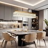 LNC Musesonce 1-Lights Luxury and Glam Drum/Rectangle Integrated LED Crystal Chandelier, Gold,23.6in/36.2in - 2 of 4