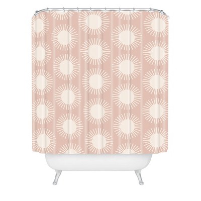 Colour Poems Sun Pattern Shower Curtain Pink - Deny Designs