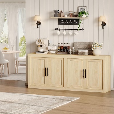 TackView 70.8" Sideboard Buffet Cabinet with Storage, Mid-Century Modern Accent Cabinet with 4 Doors,for Living Room, Kitchen, Hallway