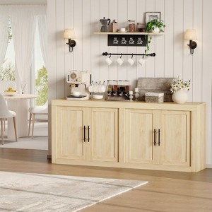 TackView 70.8" Sideboard Buffet Cabinet with Storage, Mid-Century Modern Accent Cabinet with 4 Doors,for Living Room, Kitchen, Hallway - 1 of 4