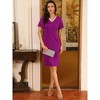 INSPIRE CHIC Women's Flare Sleeve V Neck Formal Cocktail Midi Dress - 3 of 4