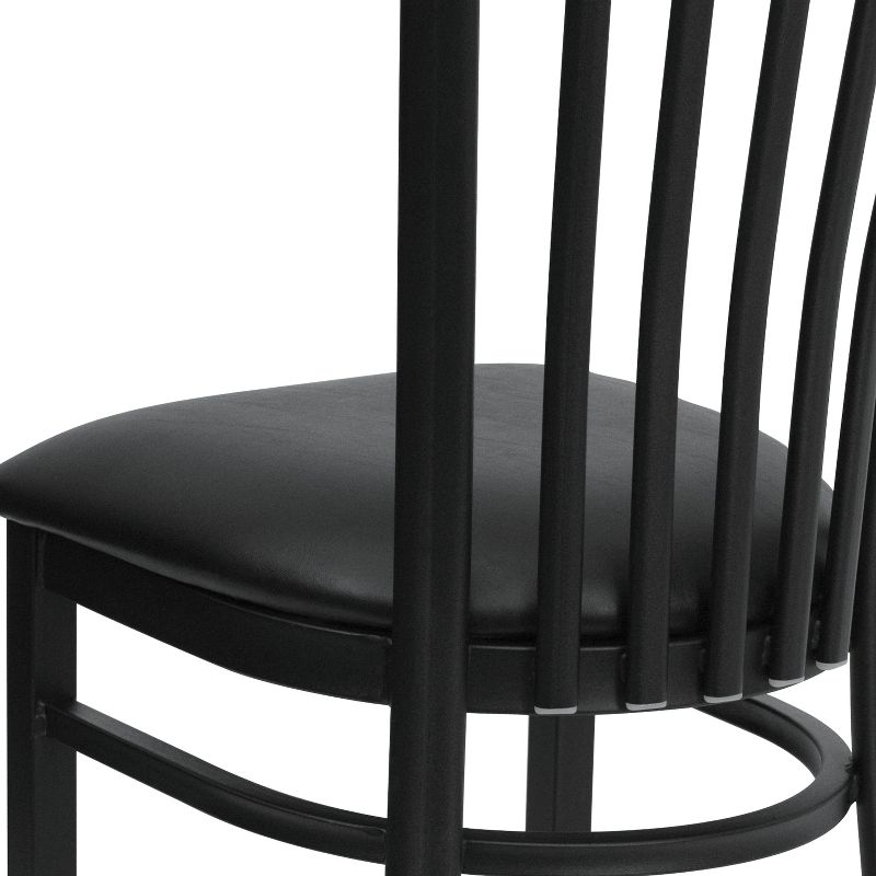 Emma and Oliver Black School House Back Metal Restaurant Dining Chair, 5 of 11