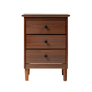 Gulches Walnut Classic Nightstand - 3-Drawer Design - 1 of 4