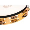 MEINL Recording-Combo Goat-Skin Wood Tambourine Two Rows Dual Alloy Jingles Super Natural - 3 of 4