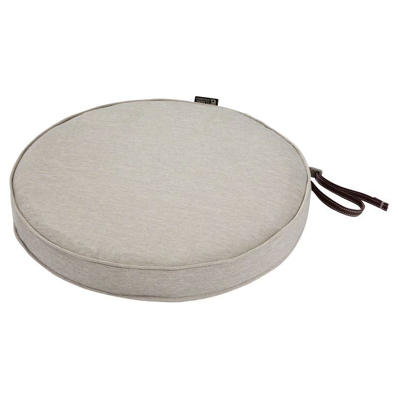 15&#34; x 15&#34; x 2&#34; Montlake Fadesafe Round Patio Dining Seat Cushion Set - Heather Gray - Classic Accessories, 1 of 16