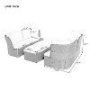 Carrie 5pcs Wicker Patio Dining Set with Coffee Table, Outdoor Furniture Set with Cushions, Loveseat Sofa and Ottoman - The Pop Home - 4 of 4