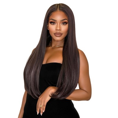 Jessie's Wig 22 Inch Straight Wig Middle Length Synthetic Hair 13x3.5 Lace Wigs Brown Color 1 Pc/Pack