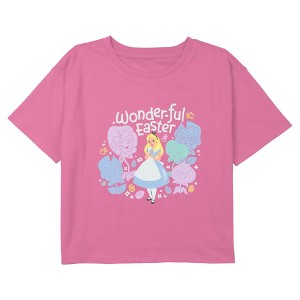 Girl's Alice in Wonderland Floral Easter T-Shirt - 1 of 3