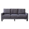 75" Fabric Upholstered 3 Seater Sofa with Storage, Thick Cushions and Square Arms - 3 of 4
