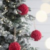 NAYSAYE Party Decoration and Accessories Set of 3 Red Berry Ball Hanging Ornament for Holiday and Christmas, Red, 6.5"*6.5"*0.3" - 3 of 4