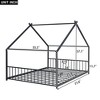 Okak Full-Size Bed Frame with Storage, Full Size Bed Frame Kids, House-Shaped Metal Platform with Twin Size Trundle, Black - 3 of 4