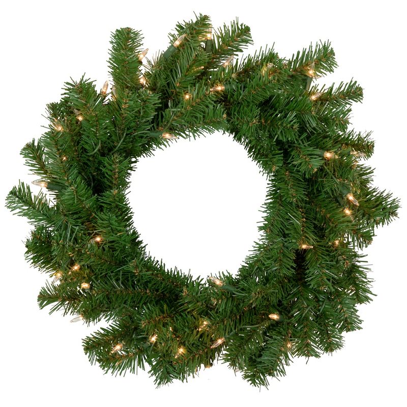 Northlight Deluxe Dorchester Pine Artificial Christmas Wreath, 18-Inch, Clear Lights, 1 of 6