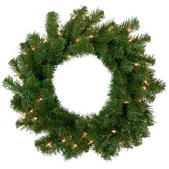 Northlight Deluxe Dorchester Pine Artificial Christmas Wreath, 18-Inch, Clear Lights