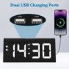 Aoibox Wooden Digital Alarm Clock with Dual USB Ports, DST, Dimmable Display, Snooze, Large LED Time for Bedroom, Desk, Nightstand (Black) - 4 of 4