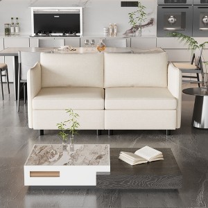 NicBex Couches for Living Room Armless Seat Loveseat Couches Chaise Longue Sofa Fabric Flexible Sofa with Storage for Small Spaces, Living Room - 1 of 4