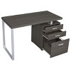 Sapphtopaz 47" Modern Reversible Desk with 3 Drawers Wood Computer Desk with Metal Frame and File Cabinet Desk for Bedroom, Study Room, Office - 4 of 4