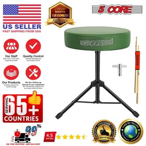 Racxily 5 Core Drum Throne 3" Thick Padded Comfortable Guitar Stool Drummer Chair Adjustable Musician Seat - 1 of 4