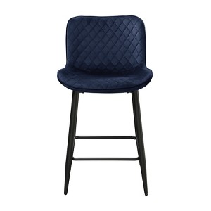 TiramisuBest Set of 2 Bar Stools, 30in Faux Leather Barstool Dining Chairs with PU Upholstery and Steel Frame (Brown) - 1 of 4