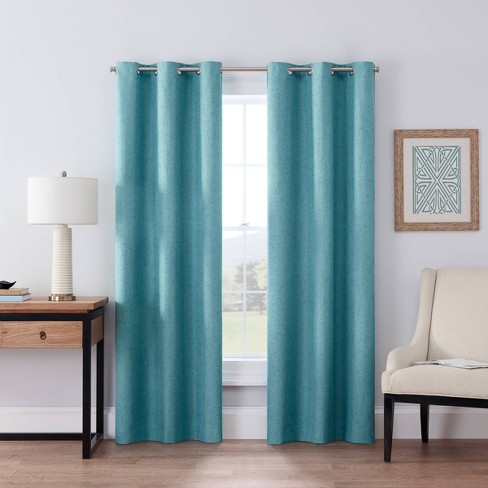 Teal on sale window curtains