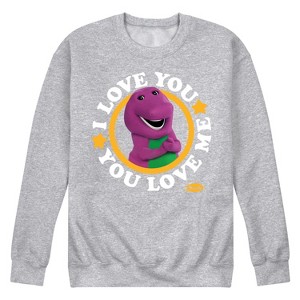 Men's - Mattel - Barney I Love You You Love Me Graphic Fleece Sweatshirt - 1 of 4