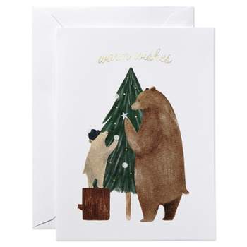 10ct Bears with Christmas Tree Blank Christmas Cards