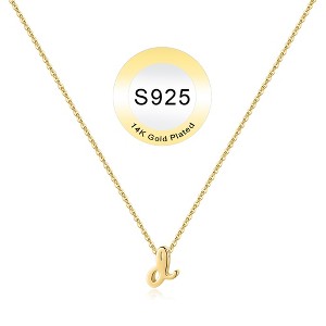 Turandoss S925 Sterling Silver Initial Necklace for Women Girls, Dainty 18K Gold Letter Necklace, Gold Jewelry for Women, Gifts for Girls, 16+3Inches - 1 of 4