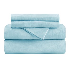Paisley or Solid Flannel Cotton Deep Pocket Sheet Set by Blue Nile Mills - 1 of 4