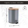 Evideco French Home Goods Stylish Trash Can with Bamboo Lid and Pedal, 2.5L Capacity - 3 of 4