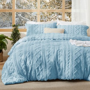 2-3 Pcs Tufted Boho Comforter Set Bed Set GentleSoft Farmhouse Shabby Chic Embroidery Bedding - 1 of 4