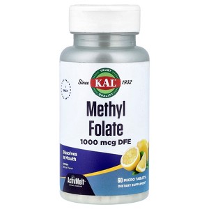 KAL Methyl Folate, Lemon, 1,000 mcg DFE, 60 Micro Tablets - 1 of 4