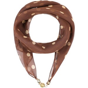INSPIRE CHIC Women's 1950s Polka Dots Chiffon Square Pendant Necklace Scarves with Magnetic Buckle 1Pc - 1 of 4