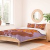 Deny Designs 3pc Full/Queen Gigi Rosado Orange Flowers Duvet Cover and Pillow Sham Set Orange: Woven Polyester, 300 Thread Count, Zippered - 2 of 4