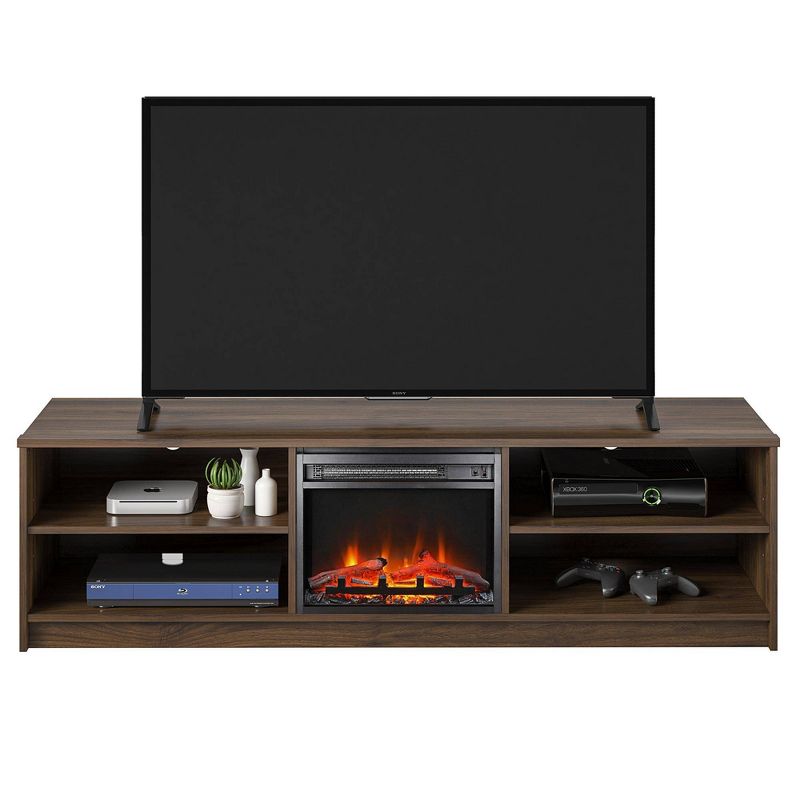 Newton Electric Fireplace Insert with 4 Shelves TV Stand for TVs up to 75" - Room & Joy, 1 of 10